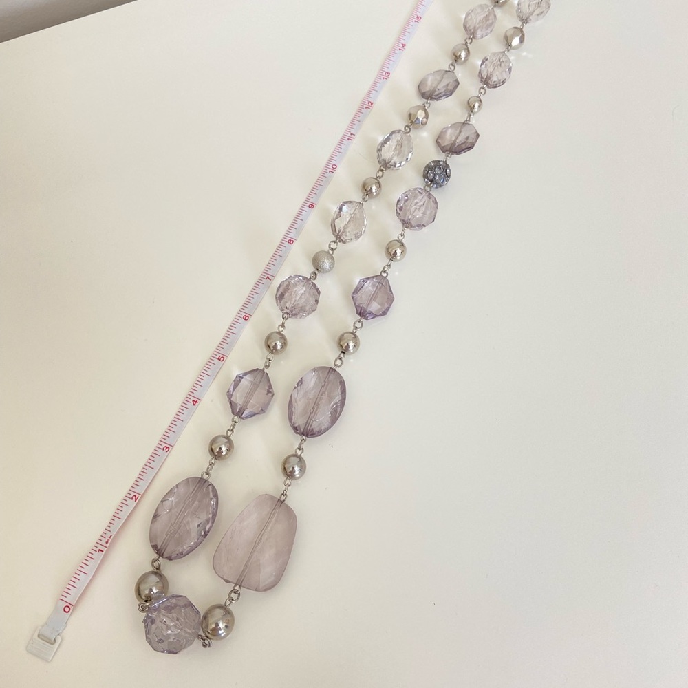 New York & Company Statement Necklace Silver Gray